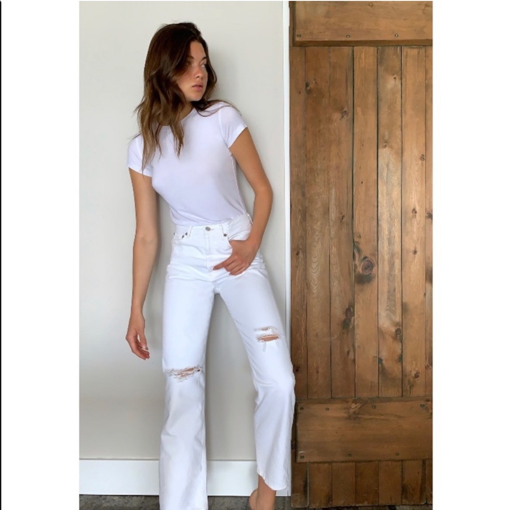 Agolde 90s Loose Fit in Enamel White Size 23